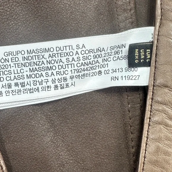 Massimo Dutti Genuine Leather Jacket Nappa Tailored Euro Moto Slim Fit - Picture 9 of 16